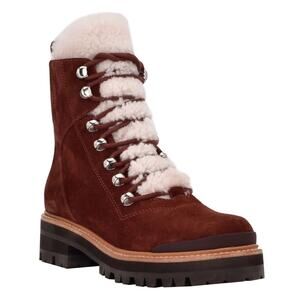 Marc Fisher Izzie Lugsole Ankle Boot Burgundy 10